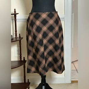 Plaid Print A-Line Skirt